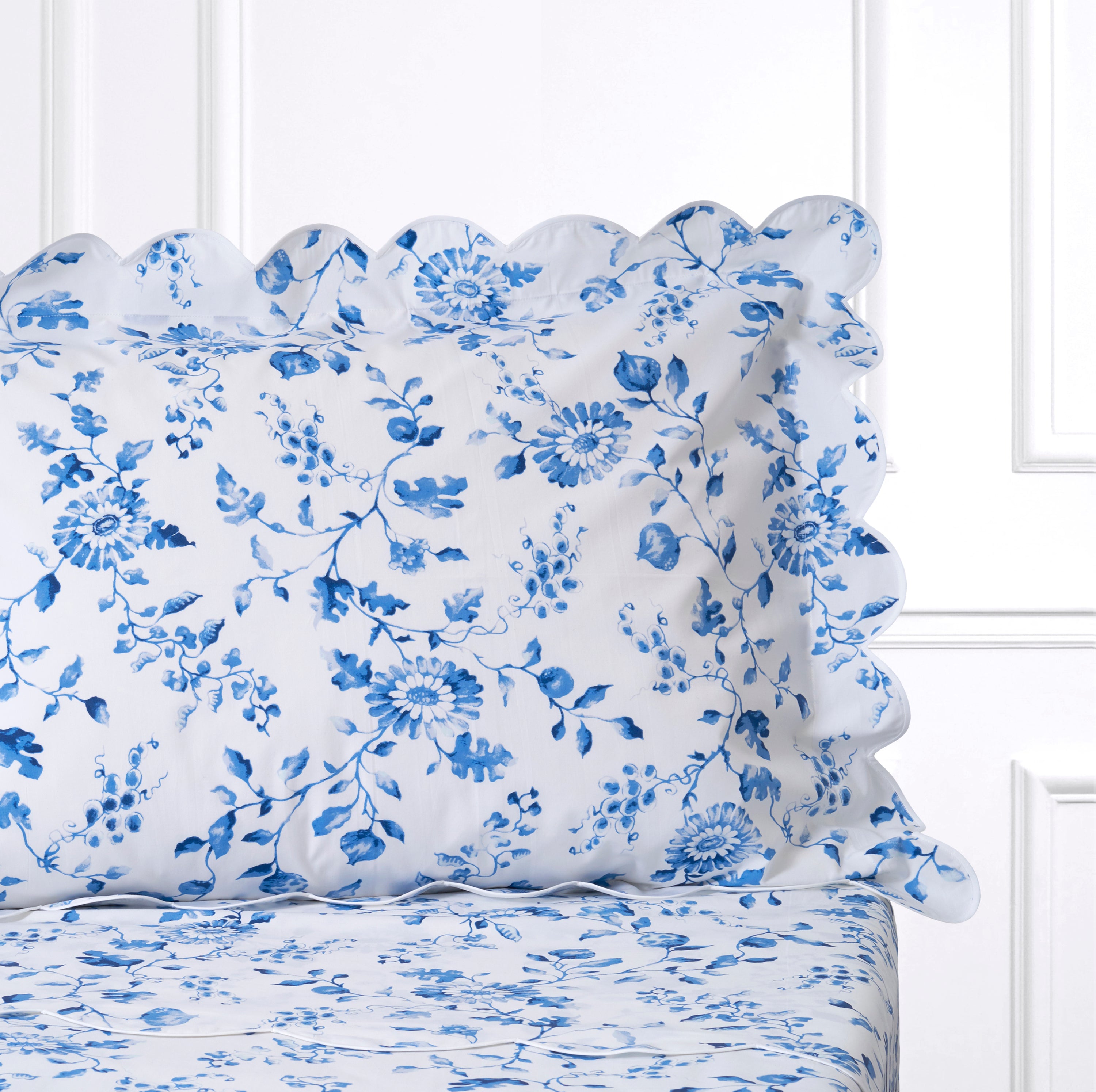 D. Porthault Boudoir Sham in Mers de Chine Blue