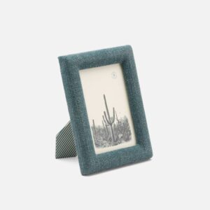 Pigeon and Poodle Kemi Teal Cotton Jute Picture Frame 4"L x 6"H