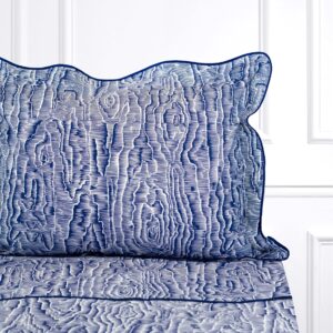 D. Porthault Boudoir Sham in Bois de Moiré Navy
