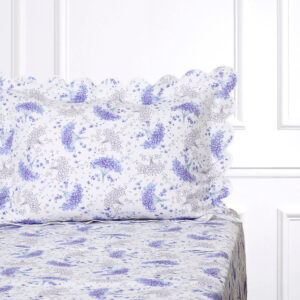 D. Porthault Queen Set of Sheets in Bouquet de Violettes