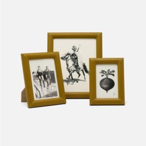 Pigeon and Poodle Eaton Aged Camel Leather  Picture Frame 5"L x 7"H