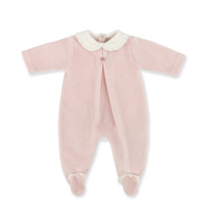La Stupenderia Pink Romper with Embroidered Bow