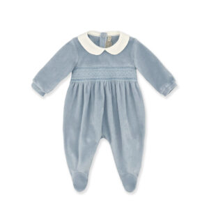 La Stupenderia Blue Romper with Embroidery