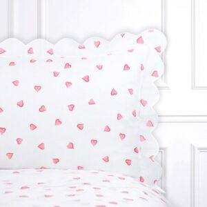 D. Porthault King Set of Sheets in Coeurs Pink