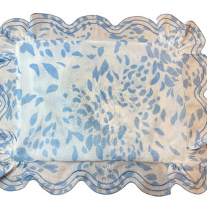 D. Porthault Boudoir Sham in Alizée printed on Voile with Double Border in Blue