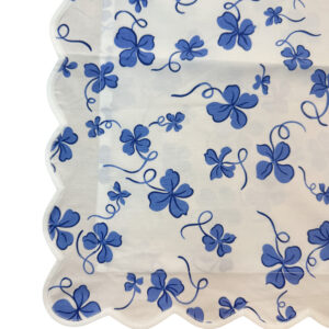 D. Porthault Boudoir Sham in Trèfles (Clovers) Blue