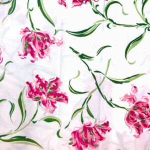 D. Porthault Queen Duvet Cover in Tulipe Perroquet in Pink