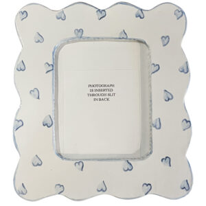 Catherine Kulesh Large Picture Frame with Blue Hearts