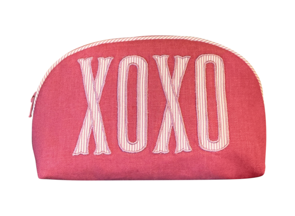 Walker Valentine Round Zip Pouch--Pink XOXO | Leta Austin Foster