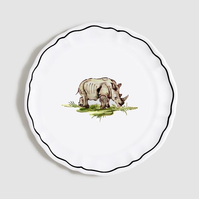 Zoe de Givenchy "La Savane" Rhino Dessert/Side Plate