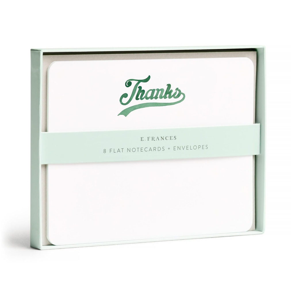 E. Frances Varsity Thanks Flat Notecard Set, 8 Cards & Envelopes