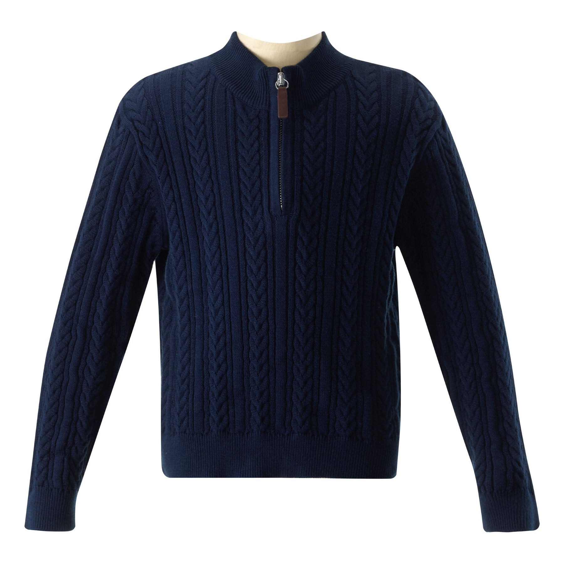 Rachel Riley Half- Zip Cable Knit Sweater- Navy