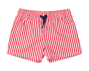 Baroni Boys Red & White Stripe Swim Trunks