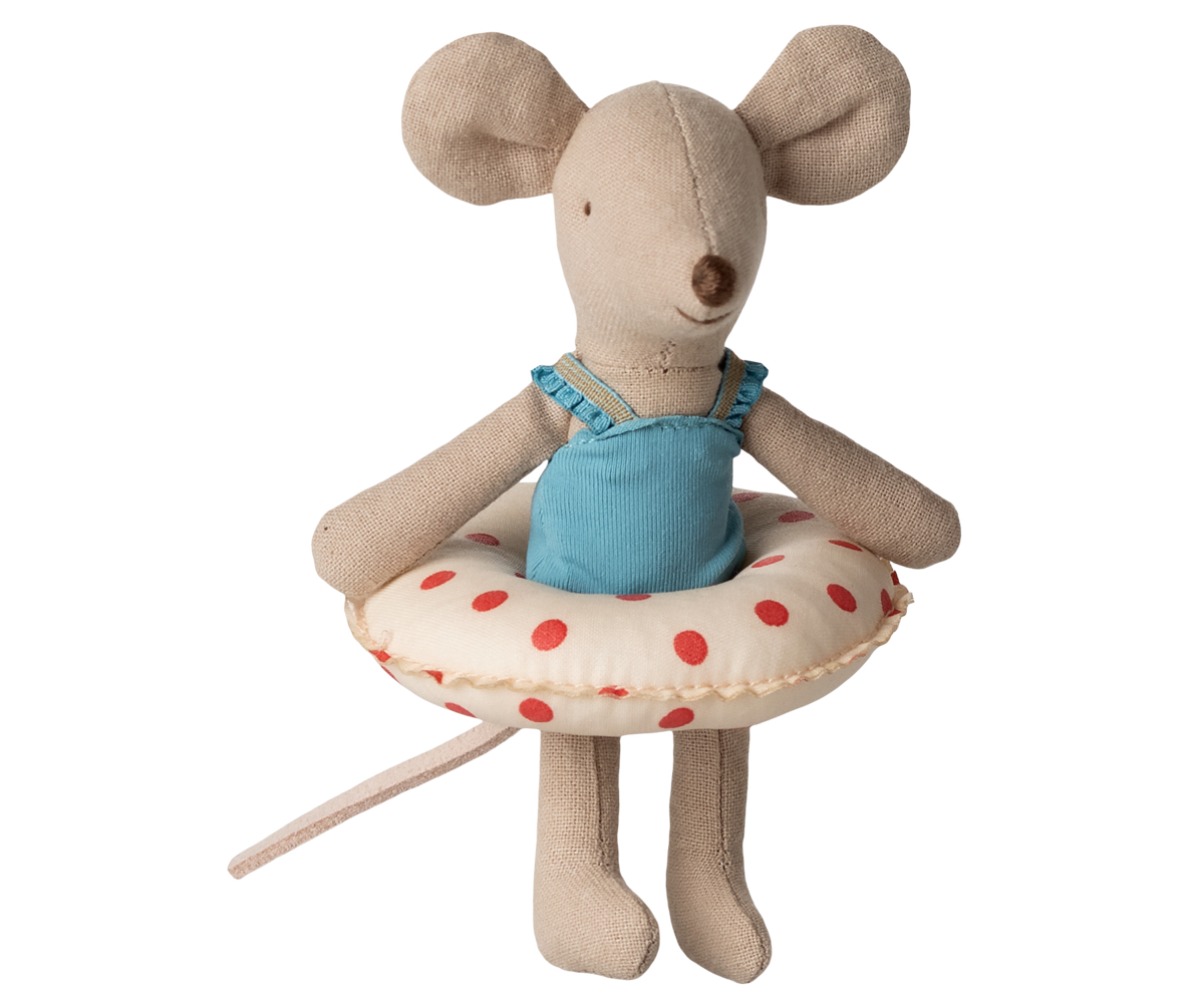 Maileg Beach Mouse with Float - Red Dots