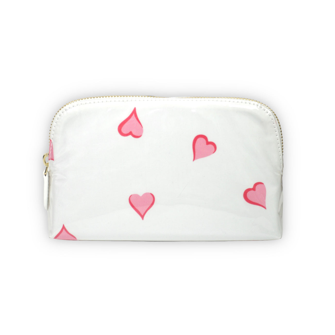 D. Porthault Coeurs Pink Small Vinyl Cosmetic Bag