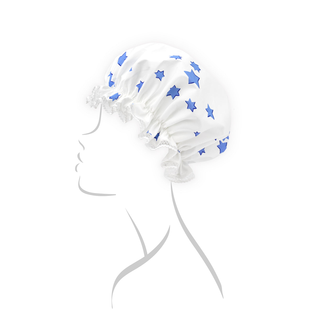 D. Porthault Shower Cap - Etoiles Blue