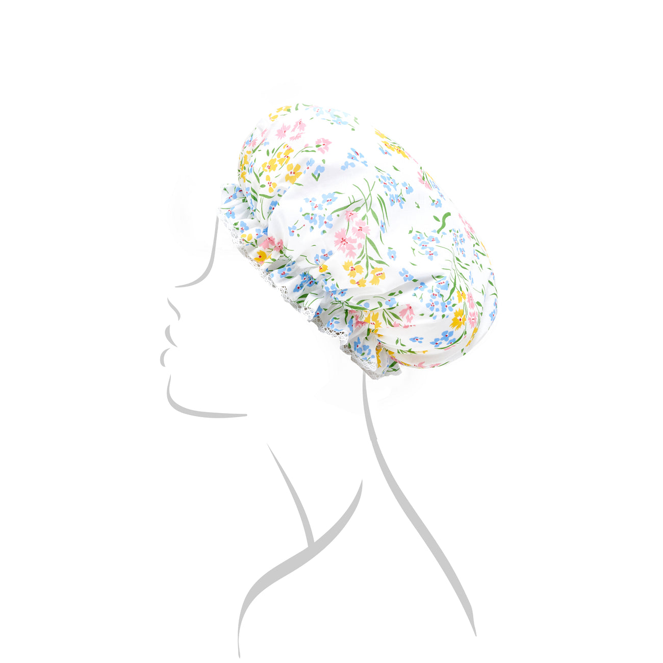 D. Porthault Shower Cap - Fleurs des Champs Pink