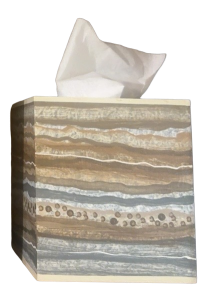 Hand-Painted Wood Tissue Box Cover- Agate Finish