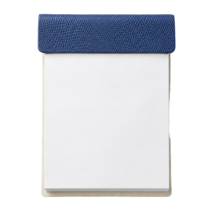 Helene Batoff Blue Lizard-Embossed Leather Memo Pad