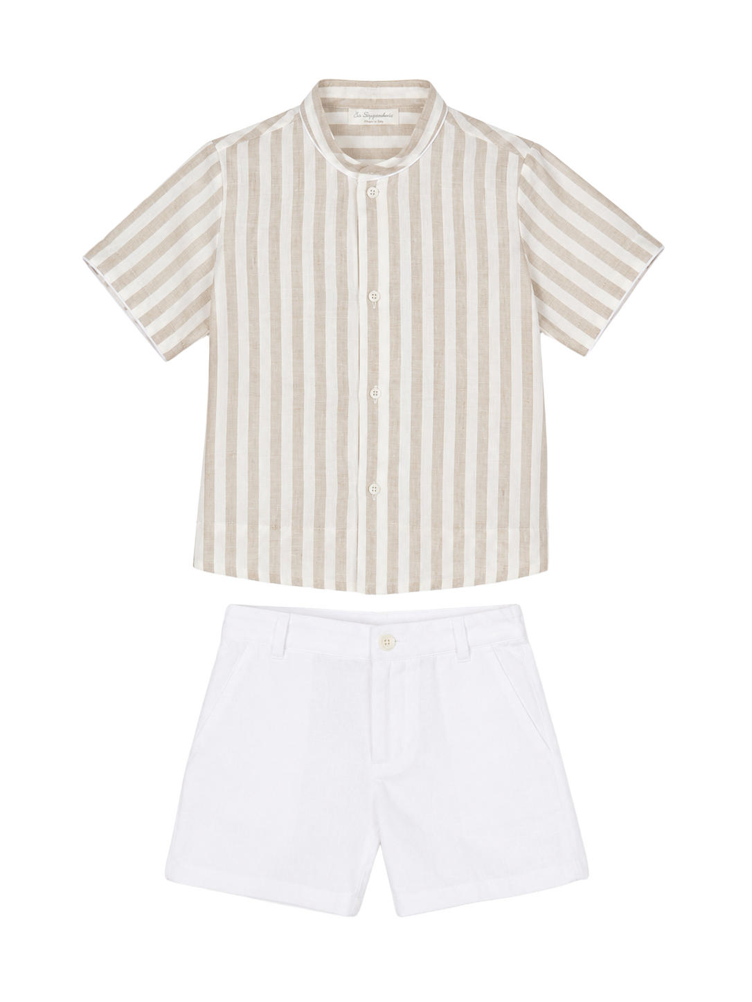 La-Stupenderia-Boys-Linen-Stripe-Shirt--Shorts-Set