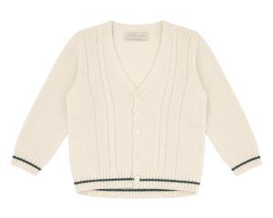 La Stupenderia Cream & Green V-Neck Cardigan