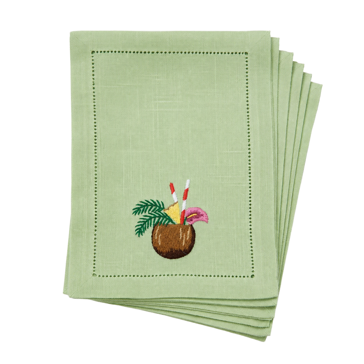 Lin-de-Chateau-Green-Tropical-Cocktail-Napkins--Set-of-6