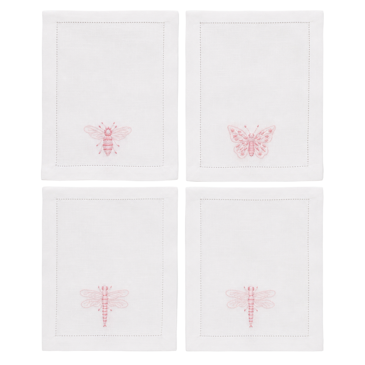 Lin-de-Chateau-Insect-Cocktail-Napkins--White_Pink--Set-of-4