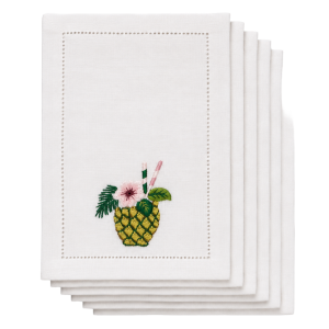 Lin de Château White Tropical Cocktail Napkins - Set of 6