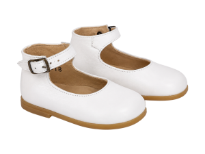 PèPè Leather Mary Jane Shoe - White