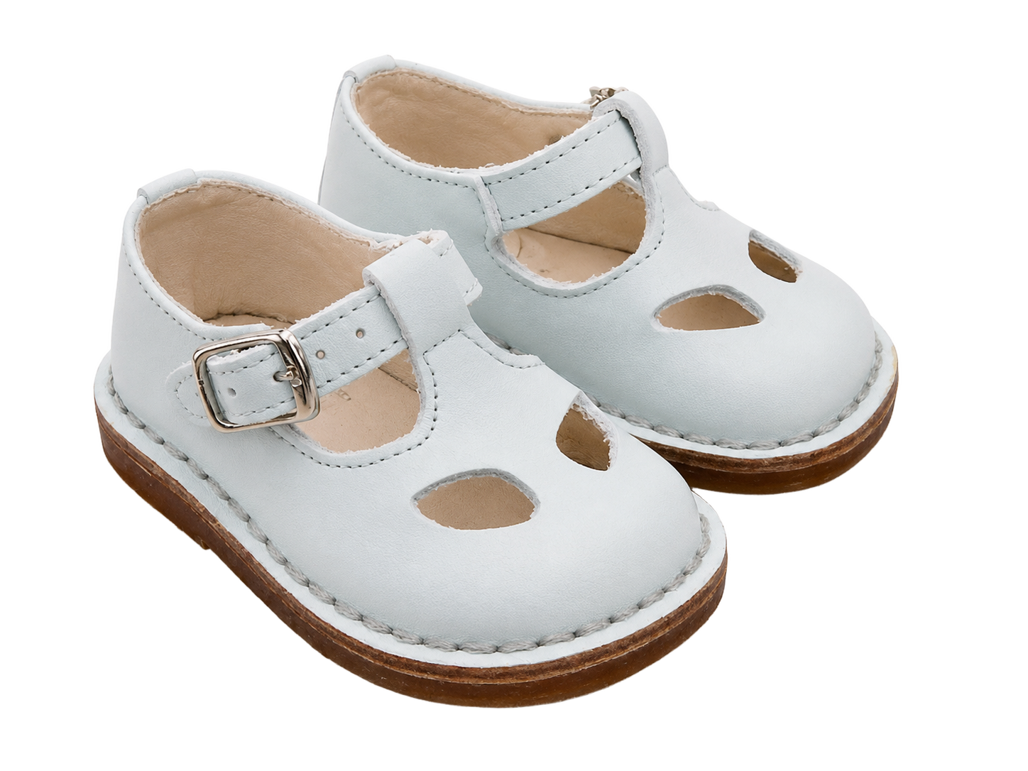 PePe-Leather-T-Strap-Shoe--Celeste