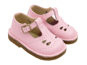 PèPè Leather T-Strap Shoe – Pink/Rose