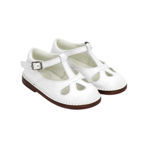 PèPè Lucy Leather T-Strap Shoe – White