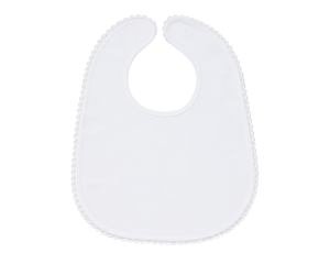 Pixie Lily Pink Jersey Bib - White