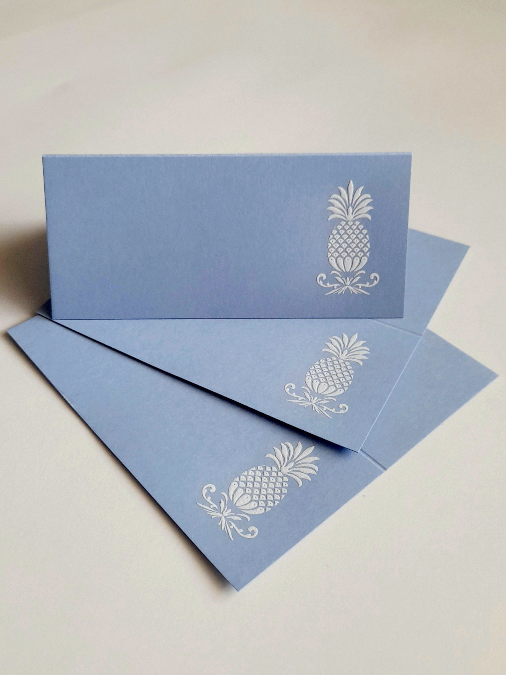 The Grosvenor Stationery Company Pineapple Place Cards – Sky Blue
