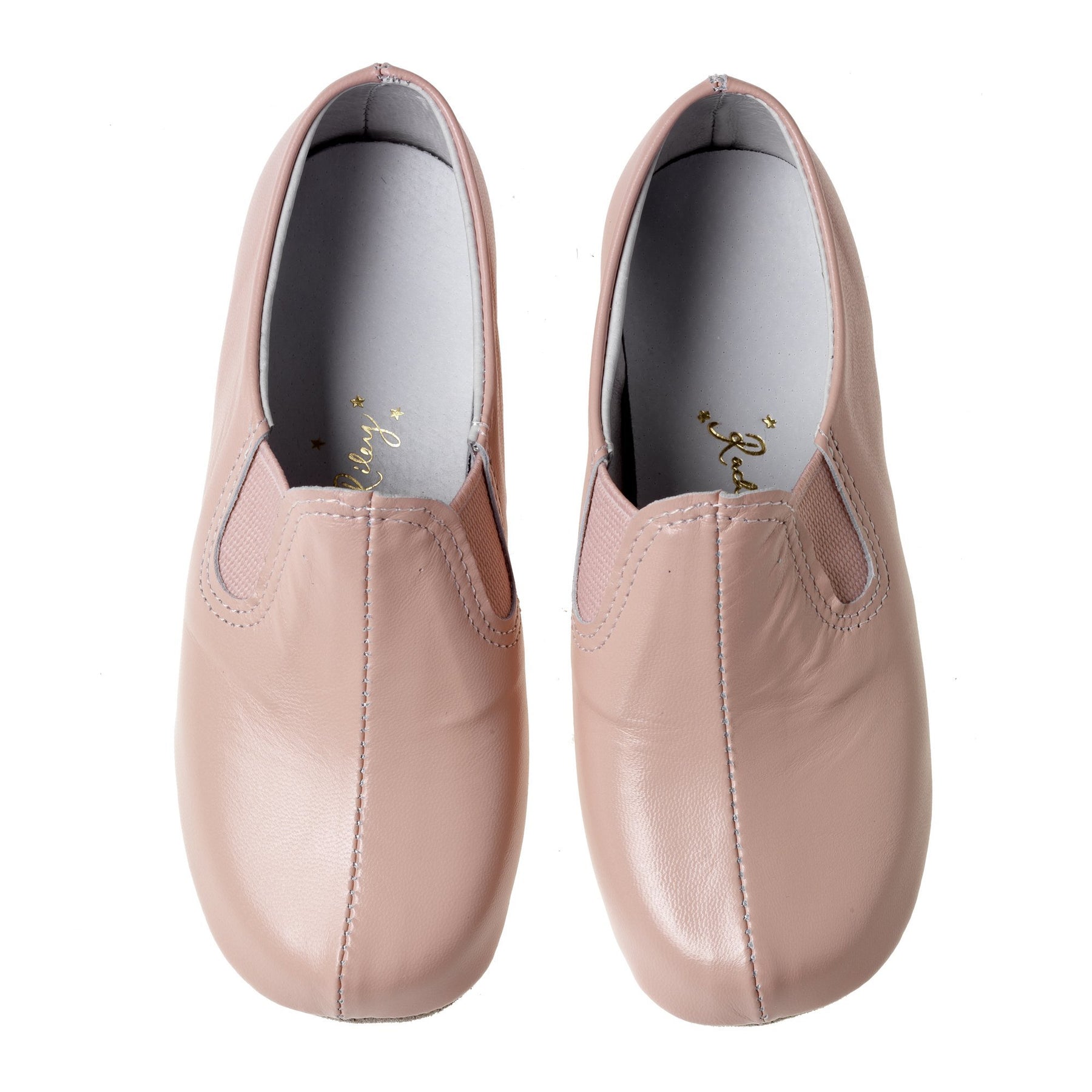 Rachel Riley Leather Elastic Slippers - Pink/Rose
