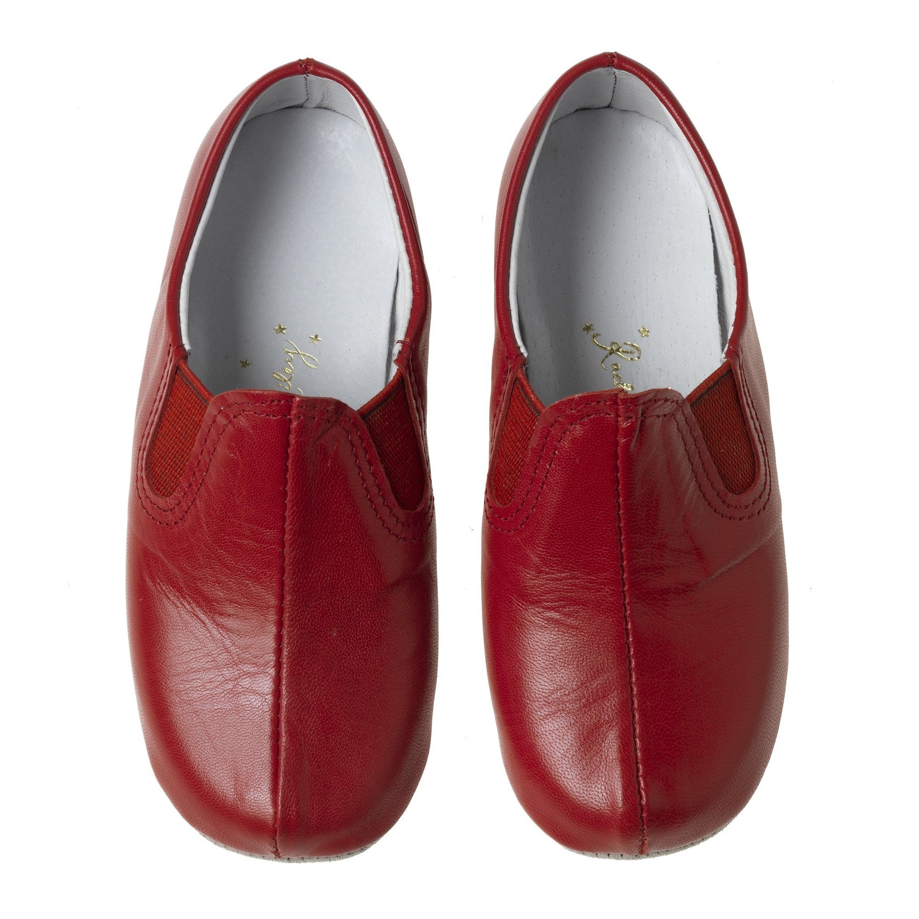 Rachel Riley Leather Elastic Slippers - Red