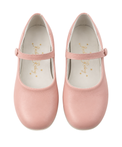 Rachel Riley Leather Button Strap Slipper - Pink