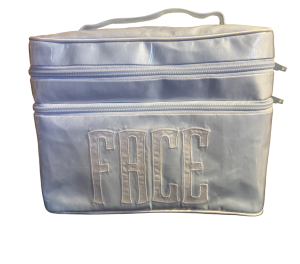 Walker Valentine Double Zip Walton Travel Cosmetic Case Pale Blue/White FACE