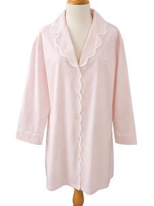 Walker Valentine Monogram Scallop Nightshirt - Pale Pink "E"