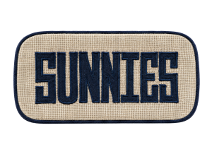Walker Valentine Single Glasses Case - Natural/Navy "SUNNIES"