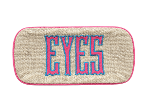 Walker Valentine Single Glasses Case - Natural/Pink/Blue "EYES"