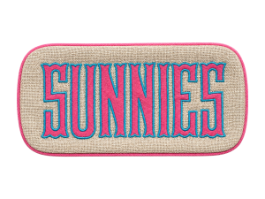 Walker Valentine Single Glasses Case - Natural/Pink/Blue "SUNNIES"