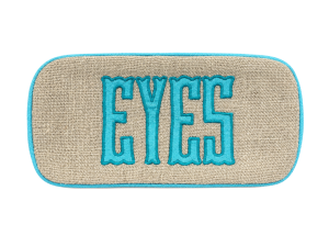 Walker Valentine Single Glasses Case - Natural/Turquoise "EYES"