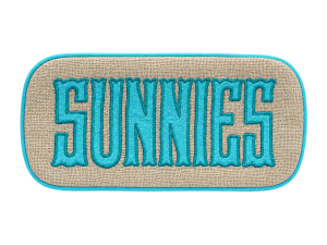 Walker Valentine Single Glasses Case - Natural/Turquoise "SUNNIES"