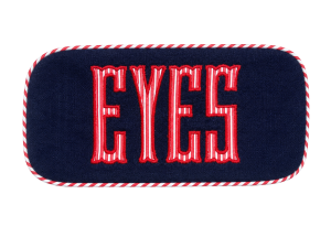 Walker Valentine Single Glasses Case - Navy/Red/White "EYES"