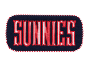 Walker Valentine Single Glasses Case - Navy/Red/White "SUNNIES"