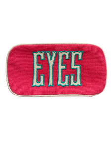 Walker Valentine Single Glasses Case - Pink/Natural/Teal "EYES"