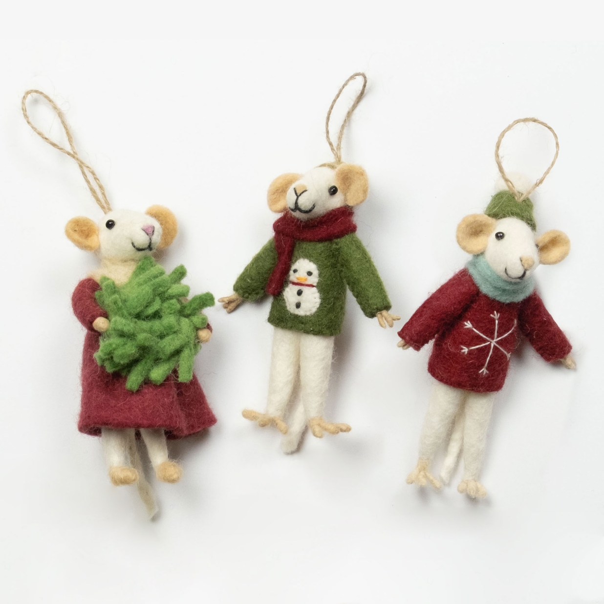 The Winding Road Ornament - Mouse Carolers, Assorted