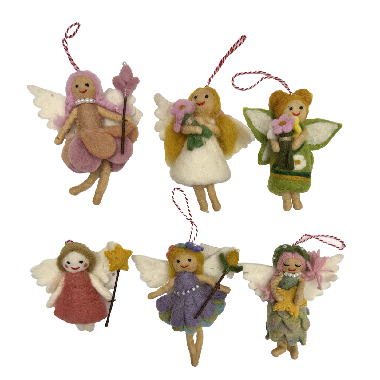 The Winding Road Ornament - Pastel Fairy Angel with Wands