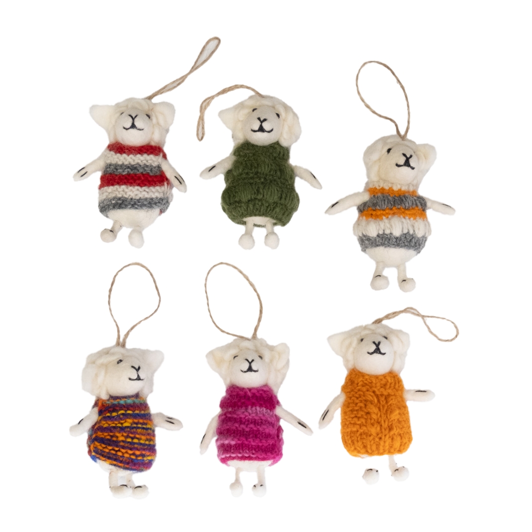 The Winding Road Ornament - Sheep in Knit Sweater